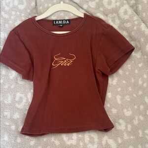 I.AM.GIA Women's Short Sleeve Top in Rust